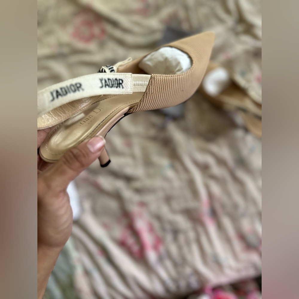 Dior ja’ slingback kitten heel (tan) - Picture 5 of 8